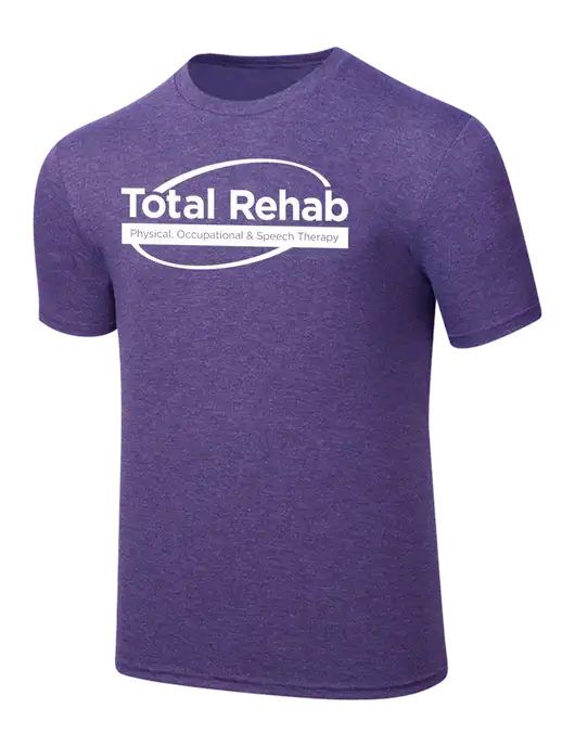 Simply Soft Purple Frost 4.5oz  Poly/Combed Ring Spun Cotton T-Shirt w/Total Rehab Logo