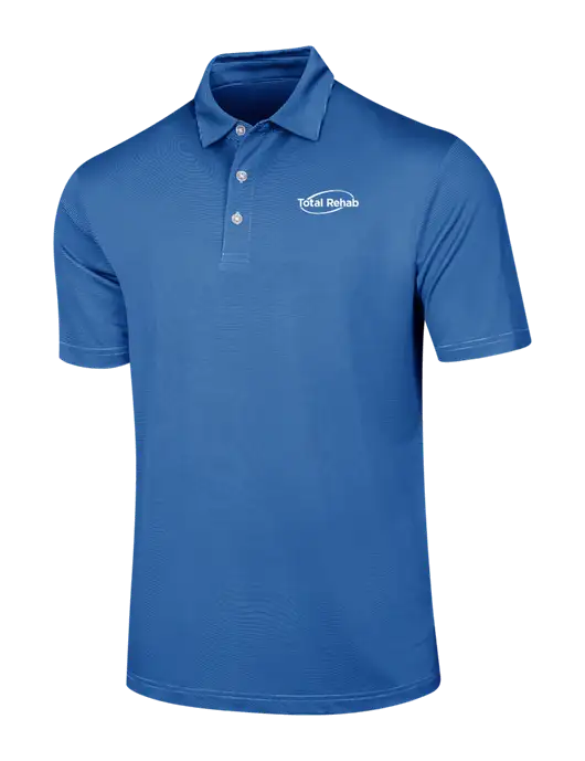 Callaway Royal Blue Fine Line Stripe Polo w/Total Rehab Logo