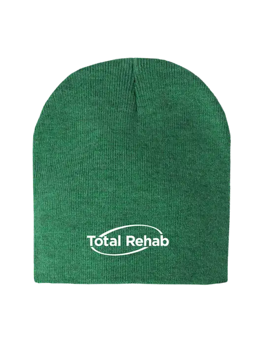 Kelly Green Heather Element Knit Beanie w/Total Rehab Logo
