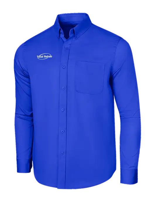 Long Sleeve Dark Royal Superpro React Twill Shirt w/Total Rehab Logo