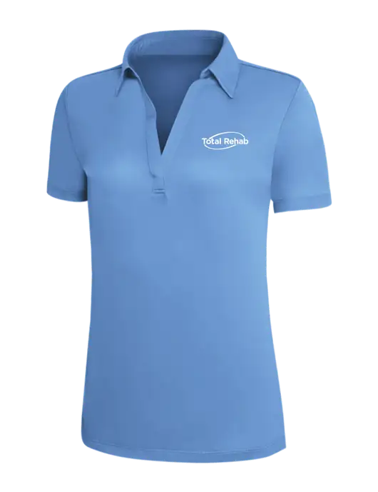 Carolina Blue Silk Touch Womens Performance Polo w/Total Rehab Logo