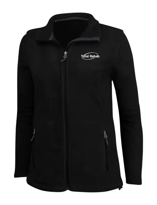 Womens Black Fleece Jacket w/Total Rehab Logo