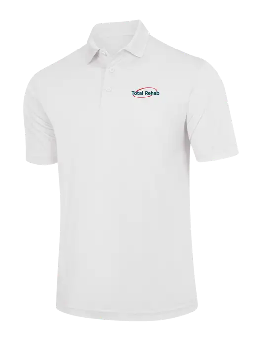 White PosiCharge Competitor Polo w/Total Rehab Logo