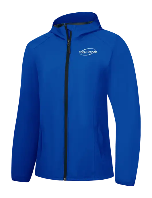 Womens Royal Essential Rain Jacket w/Total Rehab Logo