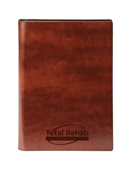 Fabrizio Brown 7 x 9.625 Padfolio & Notepad w/Total Rehab Logo