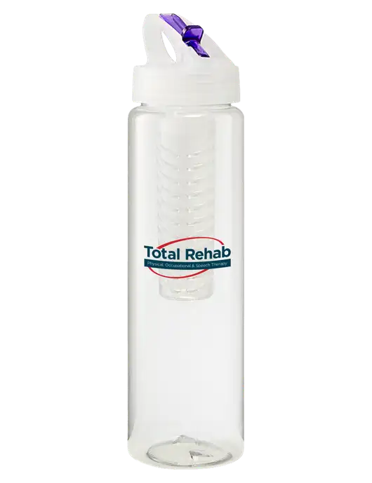 Buddy Infuser Purple 32 oz PET Bottle with Flip Lid w/Total Rehab Logo