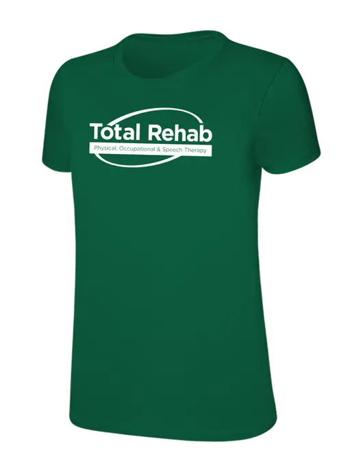 Womens Ring Spun Kelly Green 4.5 oz T-Shirt w/Total Rehab Logo