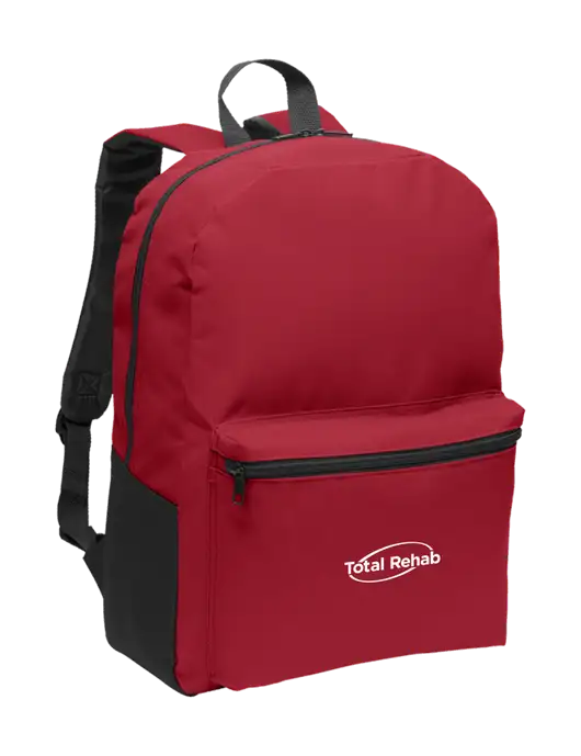 Casual Red Lightweight Laptop Backpack w/Total Rehab Logo