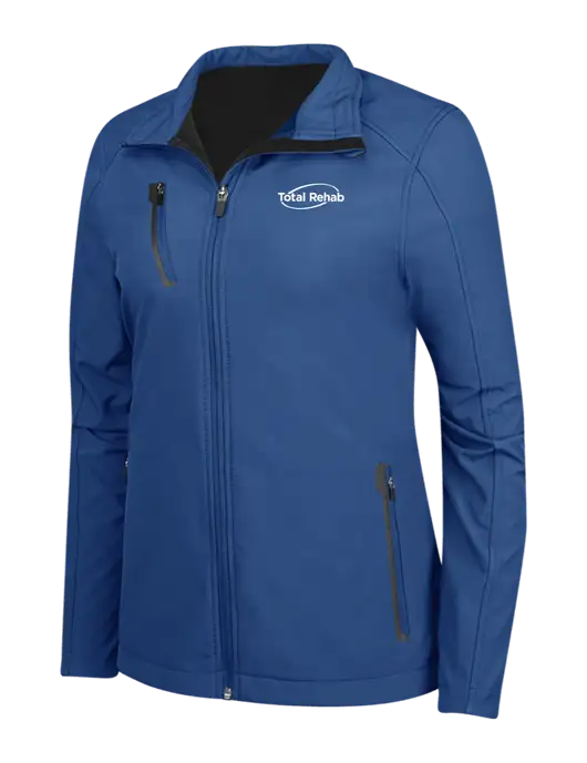 Dark Royal Womens Welded Softshell Jacket w/Total Rehab Logo