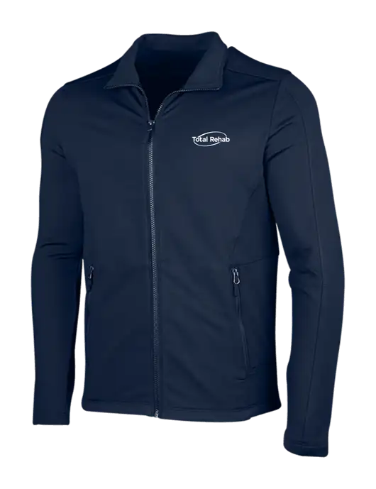 Navy Grid Fleece Jacket w/Total Rehab Logo