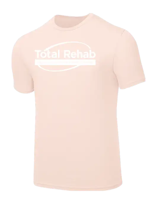 Seriously Soft Very Light Coral T-Shirt w/Total Rehab Logo