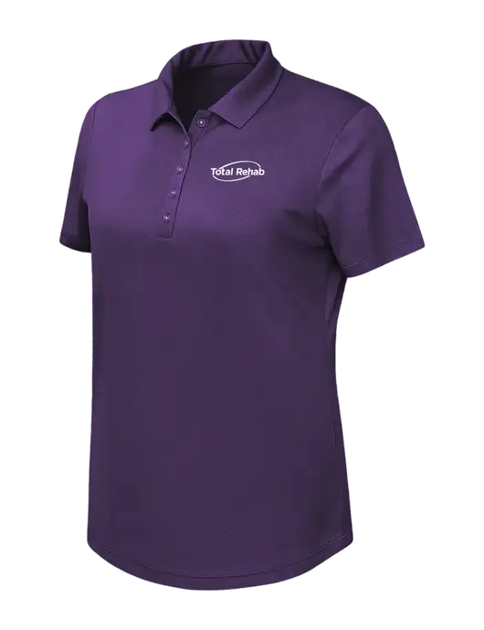 Callaway Womens Birdseye Purple Polo w/Total Rehab Logo