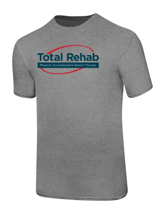 Ring Spun Light Heather Grey 4.5 oz T-Shirt w/Total Rehab Logo