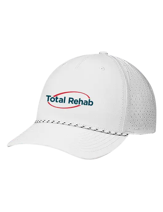 Richardson Laser Perf Performance White/White-Black Rope Cap w/Total Rehab Logo