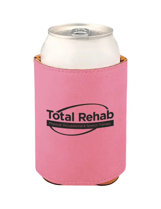 Pink Leatherette Beverage Holder w/Total Rehab Logo