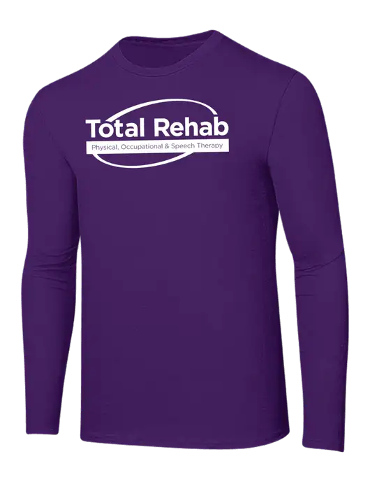 Ring Spun Purple 4.5 oz Long Sleeve T-Shirt w/Total Rehab Logo