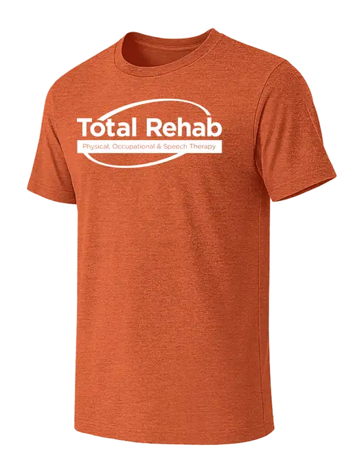 BELLA+CANVAS Heather Orange CVC Short Sleeve Tee w/Total Rehab Logo