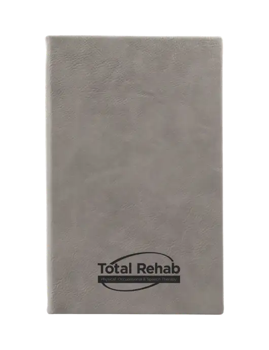 Grey Leatherette 5.25 x 8.25 Journal w/Total Rehab Logo