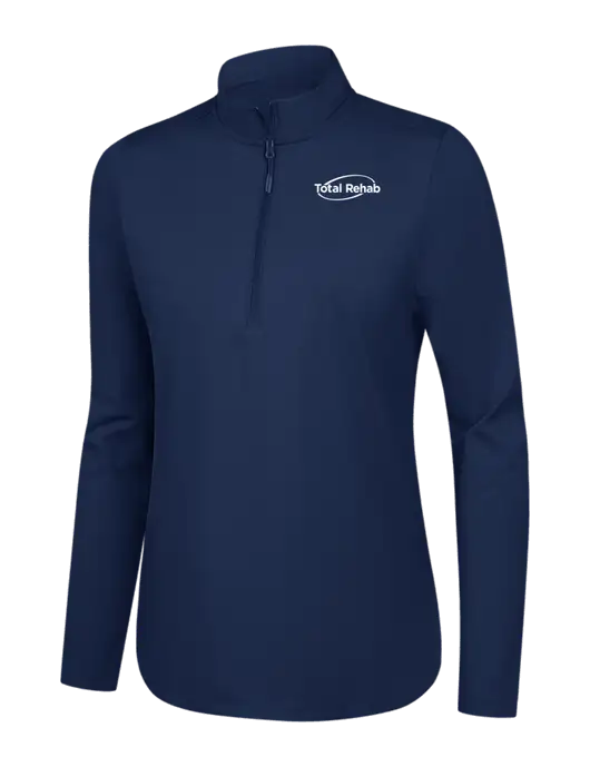  Womens Dark Navy C-FREE Double Knit 1/4-Zip w/Total Rehab Logo