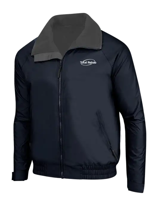 True Navy/Grey Heather Classic Competitor Jacket w/Total Rehab Logo