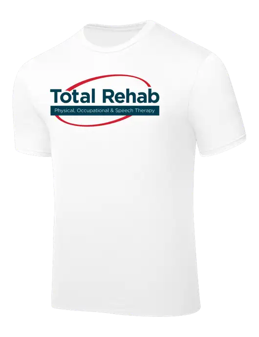 White PosiCharge Competitor Tee w/Total Rehab Logo
