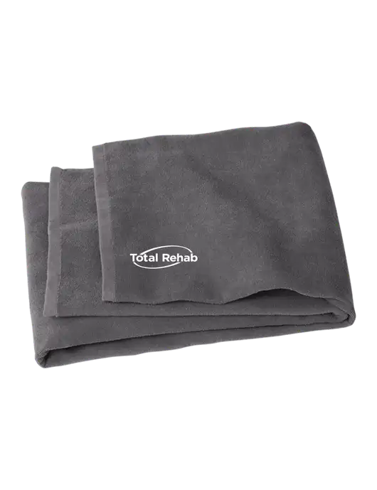 Graphite Beach Towel w/Total Rehab Logo
