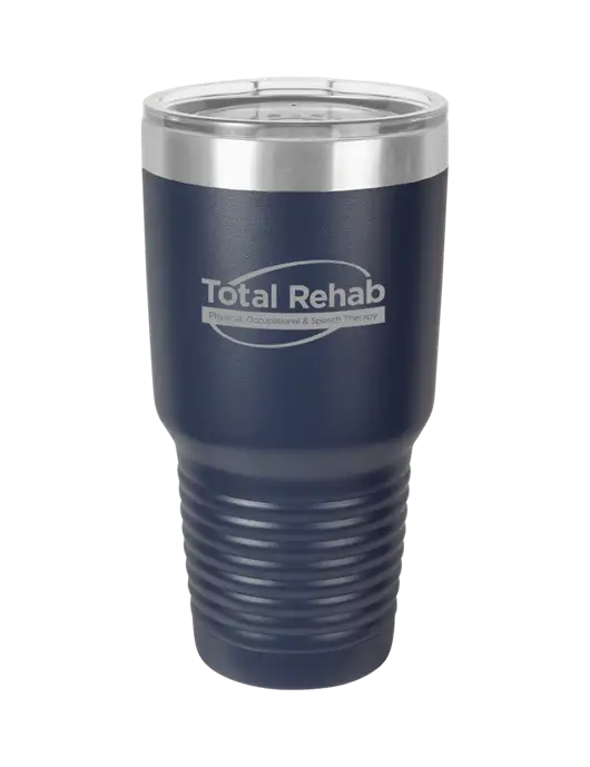 Polar Camel 30 oz Powder Coated Navy Vacuum Insulated Tumbler w/Total Rehab Logo