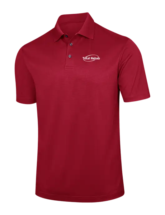 Red Performance Fine Jacquard Polo w/Total Rehab Logo