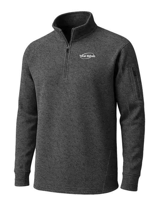 Graphite Heather Tech Fleece 1/4 Zip Pullover w/Total Rehab Logo