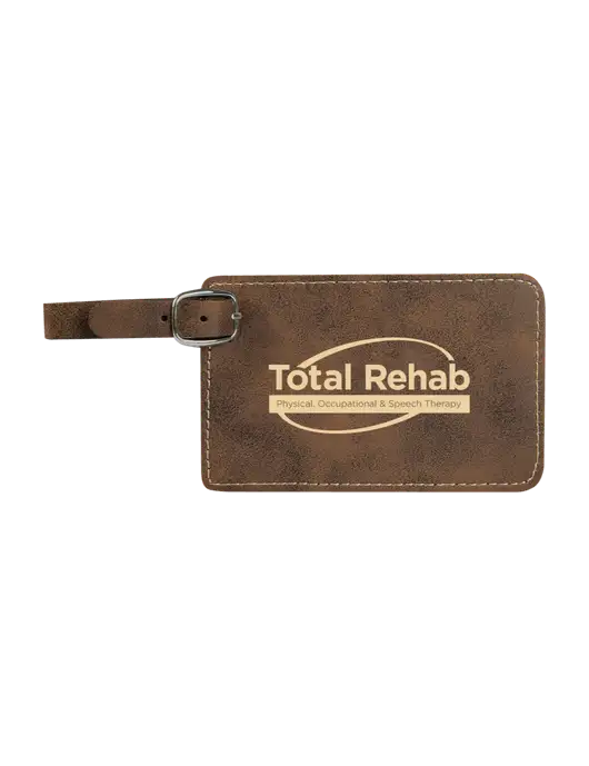 Rustic Leatherette Luggage Tag w/Total Rehab Logo