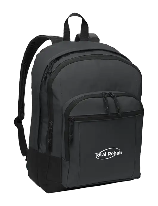 Dark Grey Essential Backpack w/Total Rehab Logo