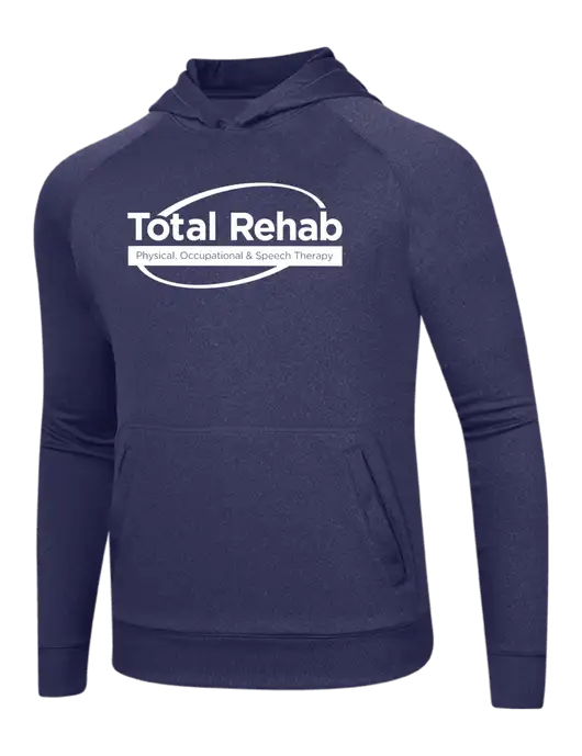 Tech True Navy Fleece Hooded Sweatshirt w/Total Rehab Logo