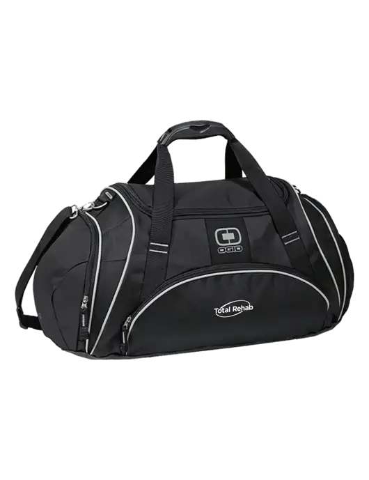 OGIO Black Crunch Duffel
 w/Total Rehab Logo