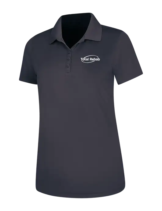 Dark Grey Womens Dry Zone UV Mesh Polo w/Total Rehab Logo