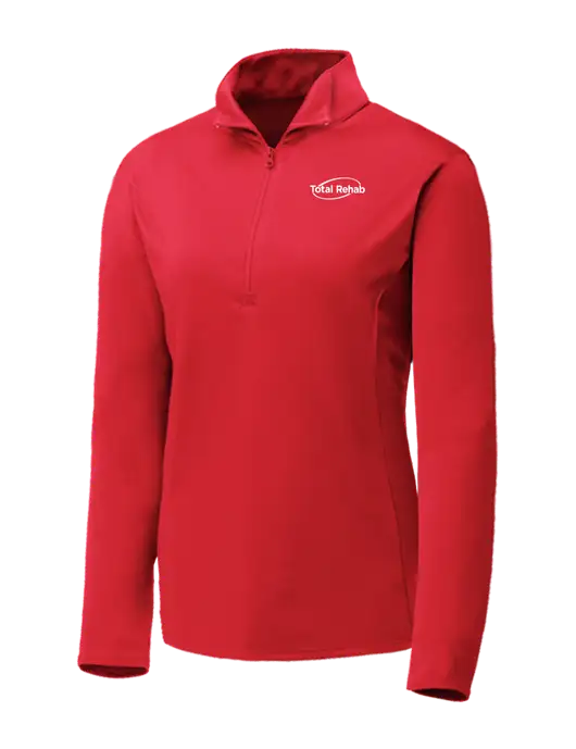 Red Womens Posicharge Competitor ¼ Zip Pullover w/Total Rehab Logo