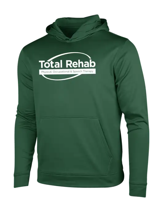 Forest Green Sport-Wick Fleece Hooded Pullover w/Total Rehab Logo