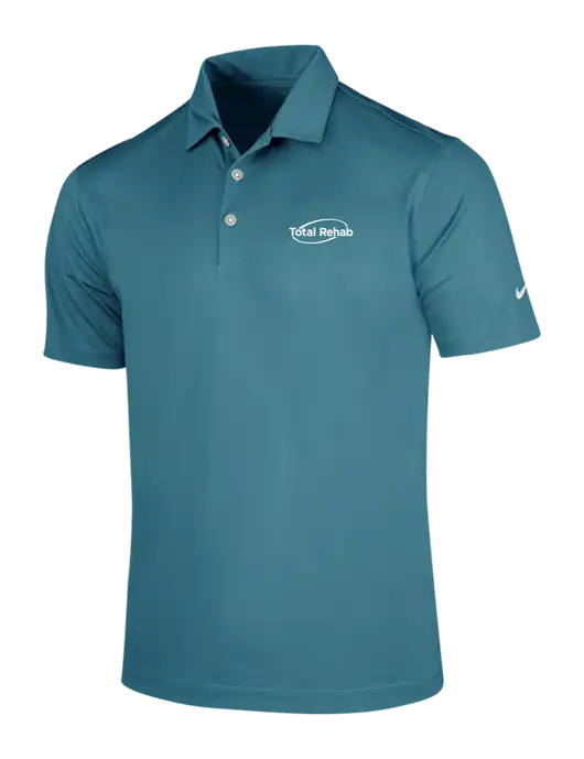 NIKE Dark Teal Dri-Fit Vertical Mesh Polo w/Total Rehab Logo