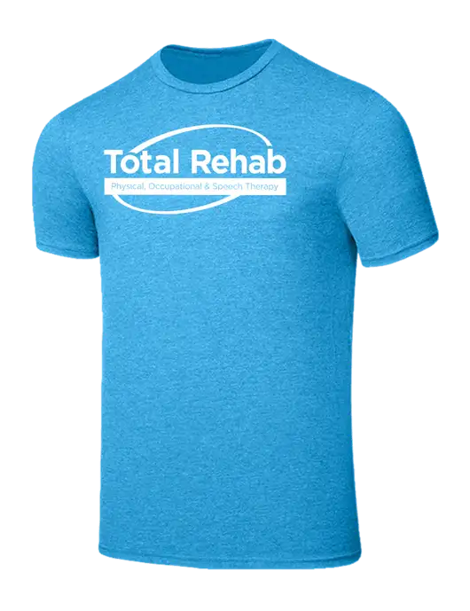 Seriously Soft Heathered Sapphire Blue T-Shirt w/Total Rehab Logo