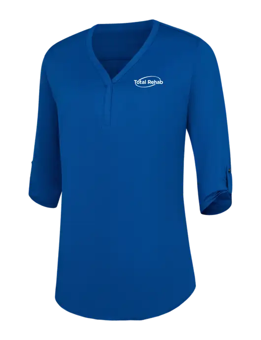 Womens Royal City Stretch 3/4-Sleeve Tunic w/Total Rehab Logo