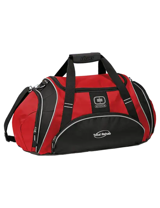 OGIO Red Crunch Duffel
 w/Total Rehab Logo