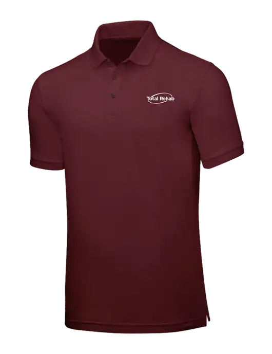 Maroon Core Classic Pique w/Total Rehab Logo