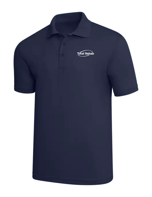 Navy PosiCharge RacerMesh Polo w/Total Rehab Logo