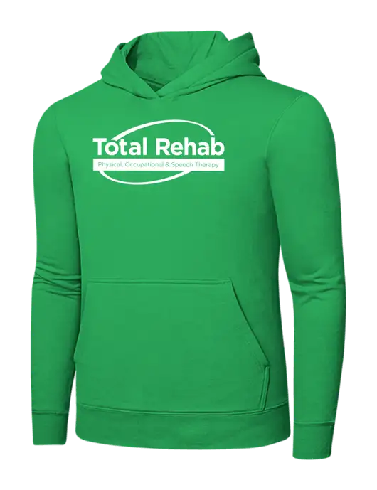 Light Kelly Green 7.8 oz Ring Spun Hooded Sweatshirt w/Total Rehab Logo