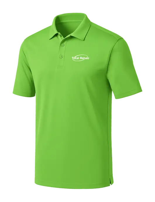 Light Kelly Green Silk Touch Performance Polo w/Total Rehab Logo