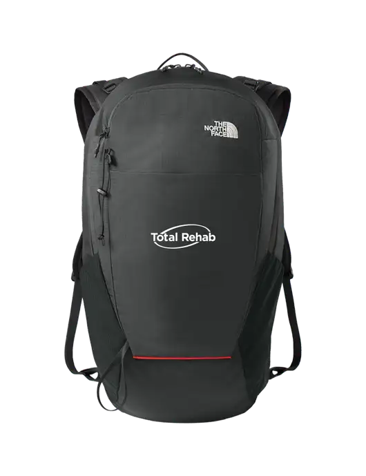 The North Face Dark Grey/Red Trim 18L Backpack w/Total Rehab Logo