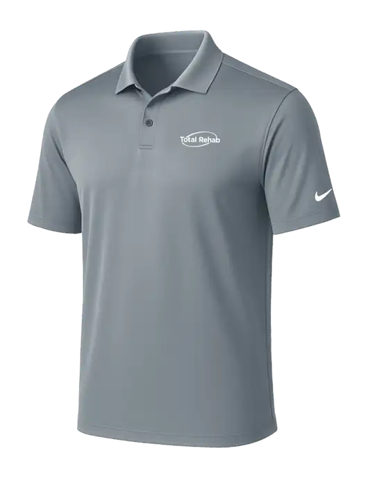 NIKE Medium Grey Victory Solid Polo w/Total Rehab Logo