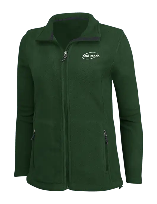 Womens Fleece Dark Green Jacket w/Total Rehab Logo