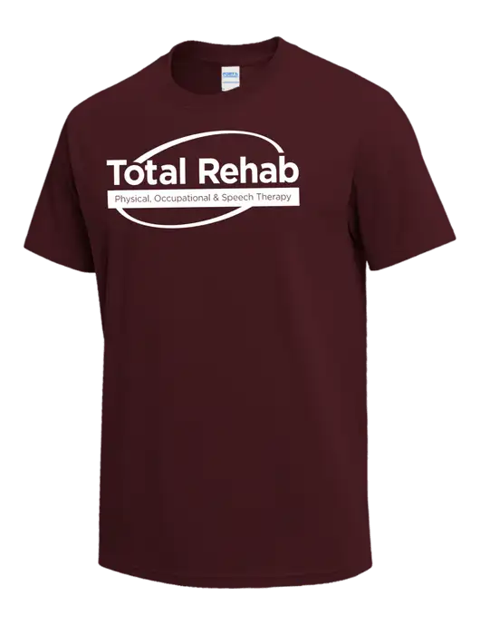 Maroon Heavyweight 6.1 oz T-Shirt w/Total Rehab Logo