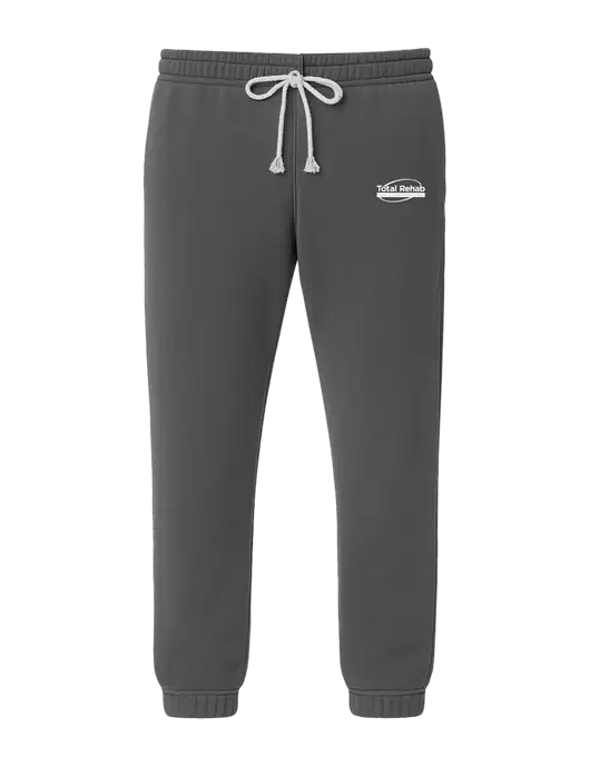 Comfort Colors Garment-Dyed Dark Grey Lightweight Fleece Sweatpants w/Total Rehab Logo
