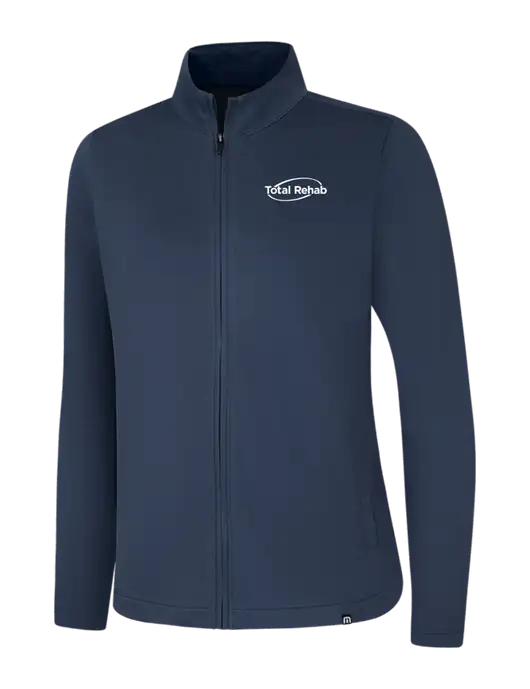 TravisMathew Womens Navy Coveside Full-Zip w/Total Rehab Logo